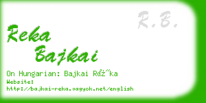 reka bajkai business card